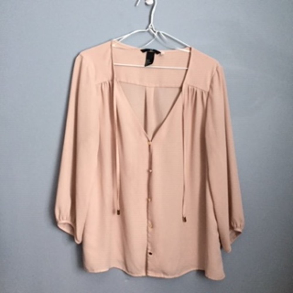 FRED DAVID STRETCH BLOUSE.  SIZE L. COLOR ORANGE